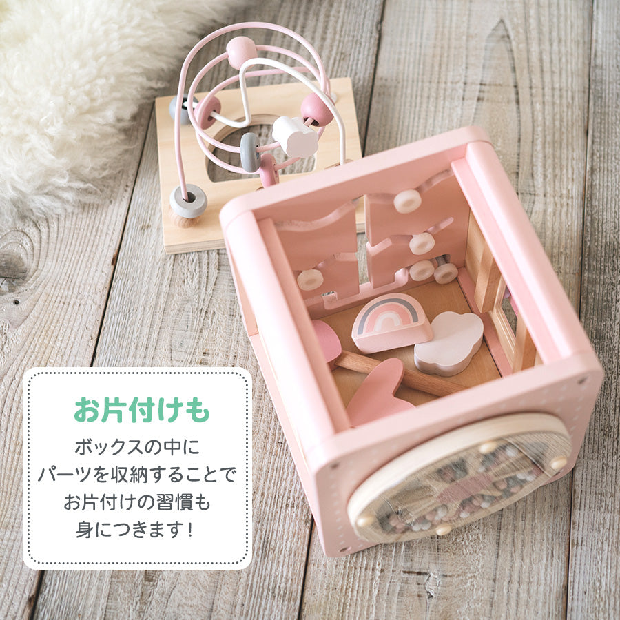 知育玩具 アクティビティキューブ 積み木 楽器 型はめ パズル 木のおもちゃ ルーピング ベビー 赤ちゃん labellabel