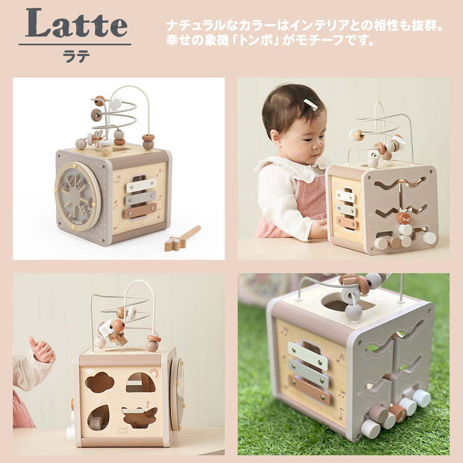 知育玩具 アクティビティキューブ 積み木 楽器 型はめ パズル 木のおもちゃ ルーピング ベビー 赤ちゃん labellabel