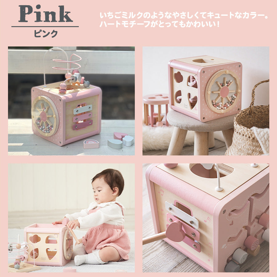 知育玩具 アクティビティキューブ 積み木 楽器 型はめ パズル 木のおもちゃ ルーピング ベビー 赤ちゃん labellabel