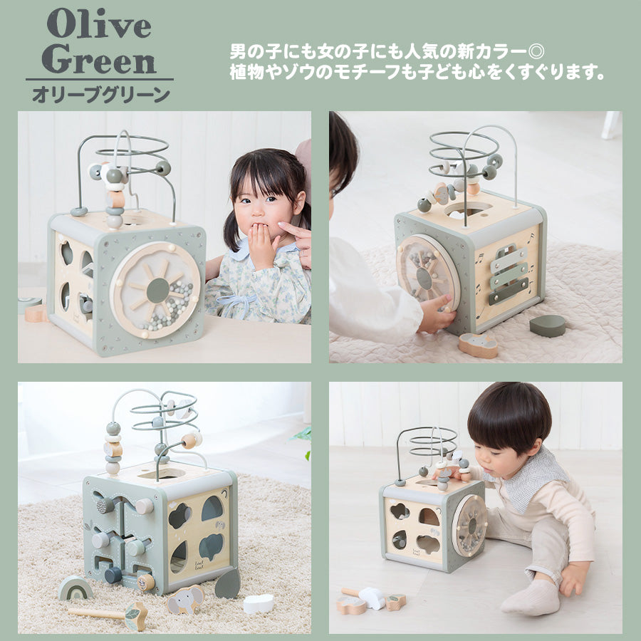 知育玩具 アクティビティキューブ 積み木 楽器 型はめ パズル 木のおもちゃ ルーピング ベビー 赤ちゃん labellabel