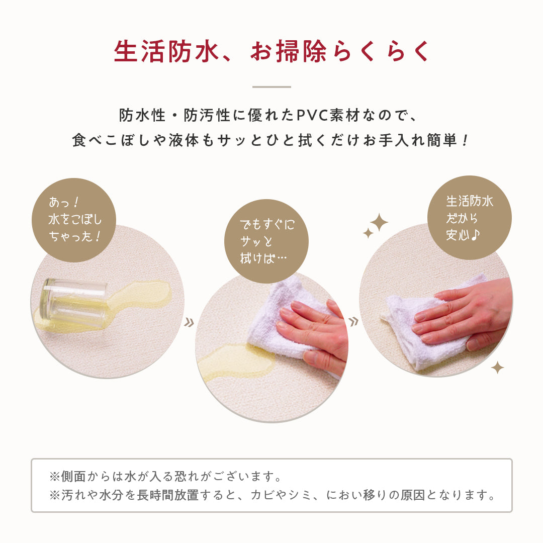 PVC ロールマット プレイマット 110×300cm フリーカット 床暖房対応 ジョイントマット popomi