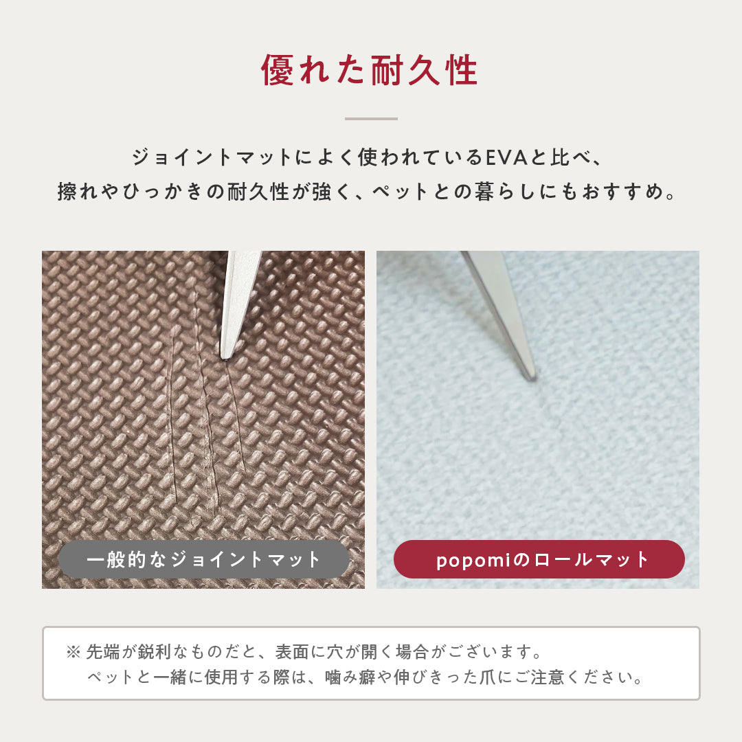 PVC ロールマット プレイマット 110×300cm フリーカット 床暖房対応 ジョイントマット popomi