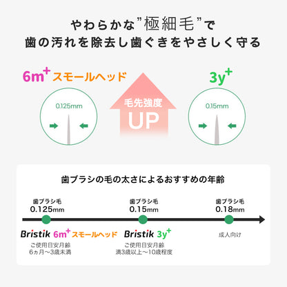 初めての 歯ブラシ は Bristik 1本 5本 子供用 痛くない  0歳 1歳 2歳 3歳 ベビー 赤ちゃん やわらかめ