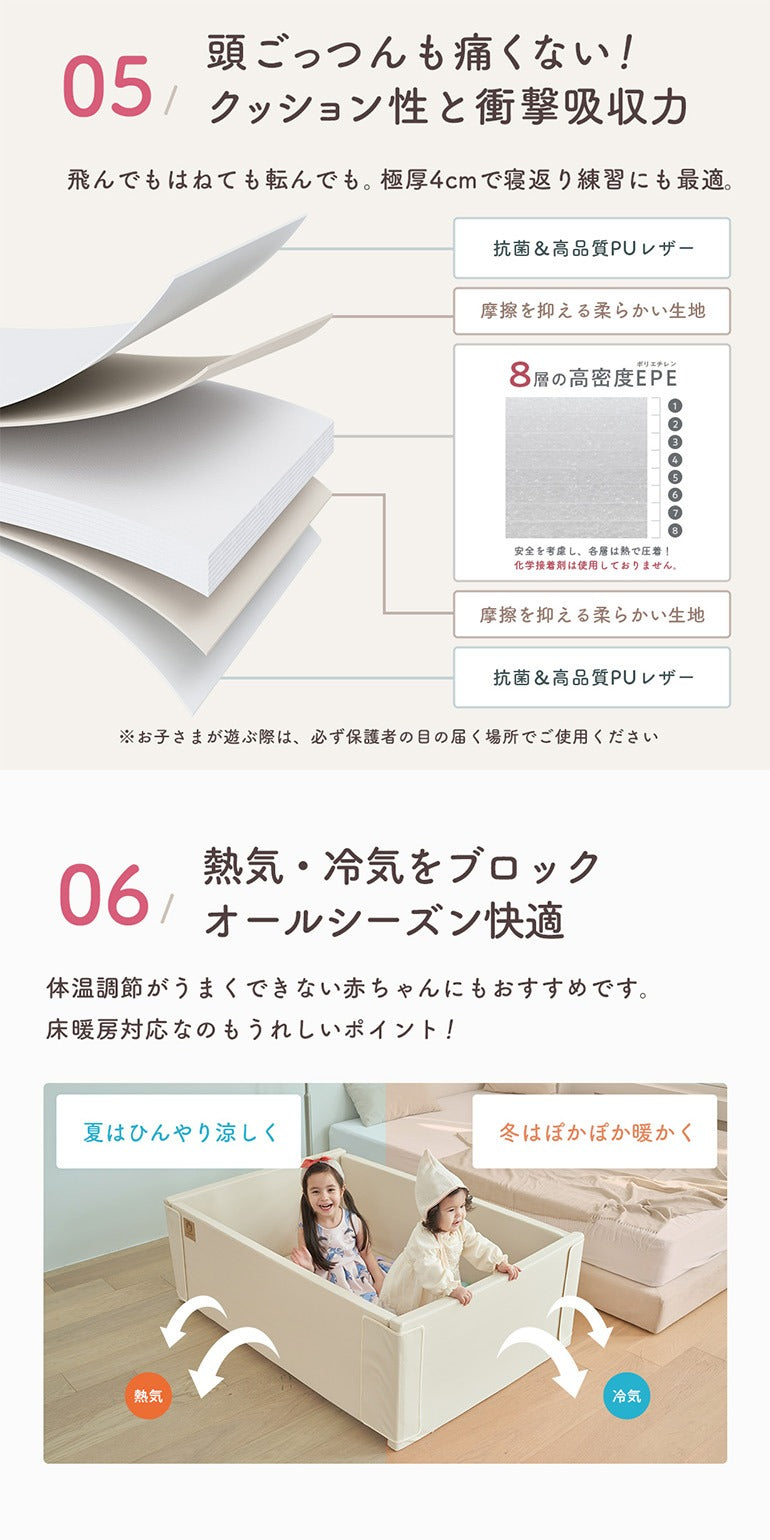 サークルマット120 140 ベビーサークル プレイマット 折りたたみ popomi