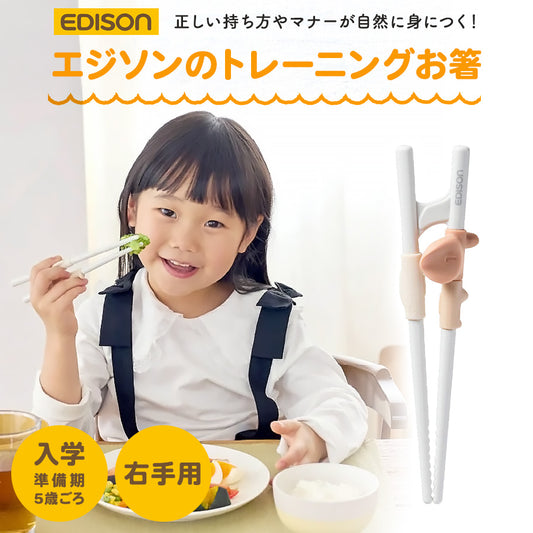 EDISON エジソンのお箸 ラストステップ 子ども用 右手 【5歳ごろ～入学前準備】