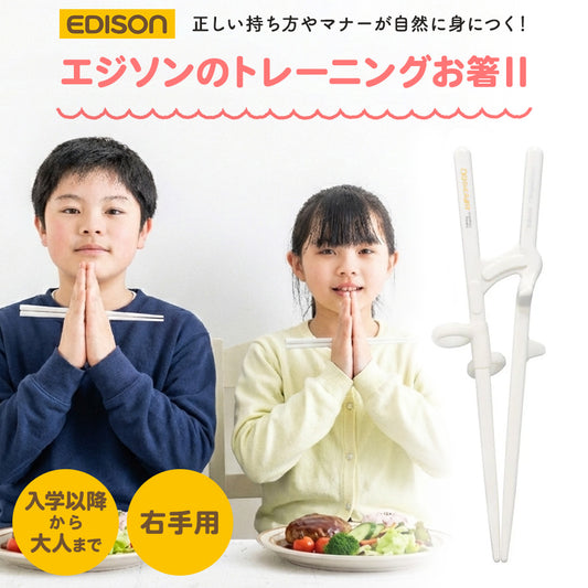 EDISON エジソンのお箸2 【入学後 ～ 手の小さい大人】 右手用 矯正箸 子ども用 大人用