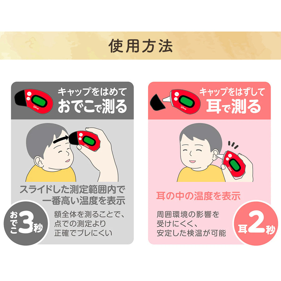 Dr.EDISON ディズニー 体温計 非接触  2WAY 耳でも額でも測れる