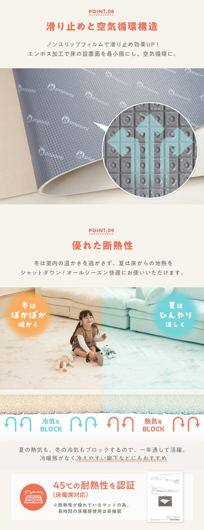 PVC ロールマット プレイマット 110×300cm フリーカット 床暖房対応 ジョイントマット popomi